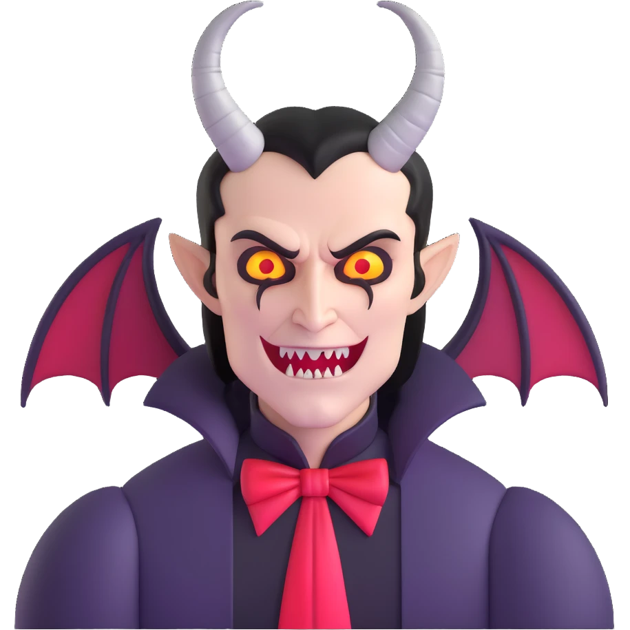 Vampire with demonic horns emoji