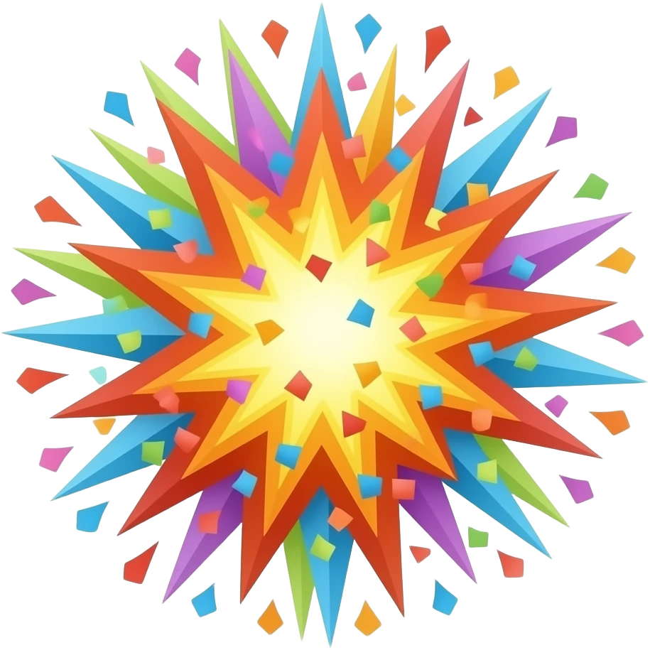 party paper colos explotion emoji