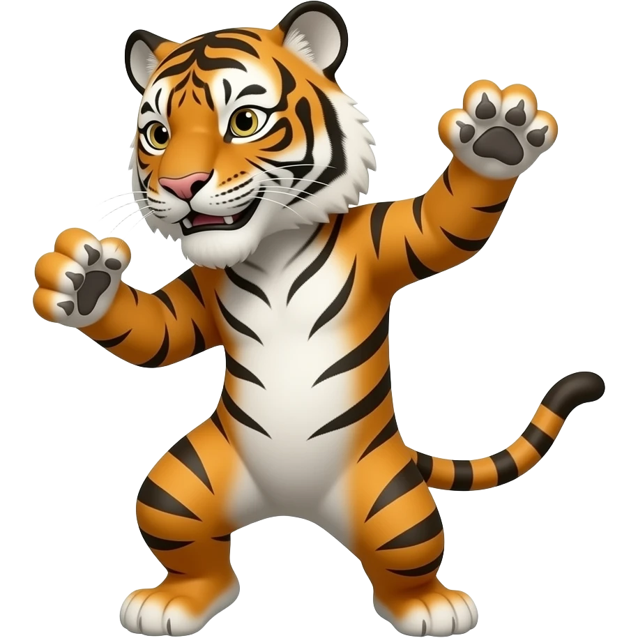 Tiger making dance emoji