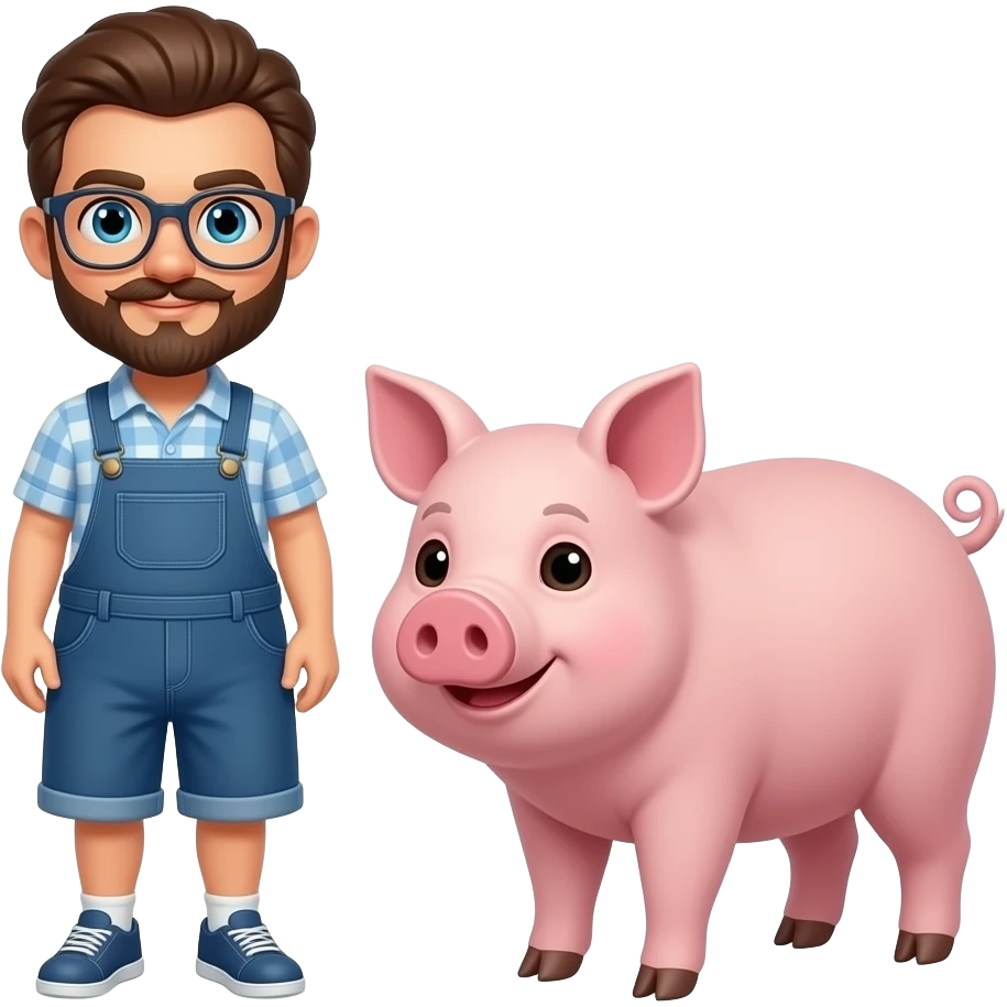 🧔🏾‍♀️+🐷 emoji