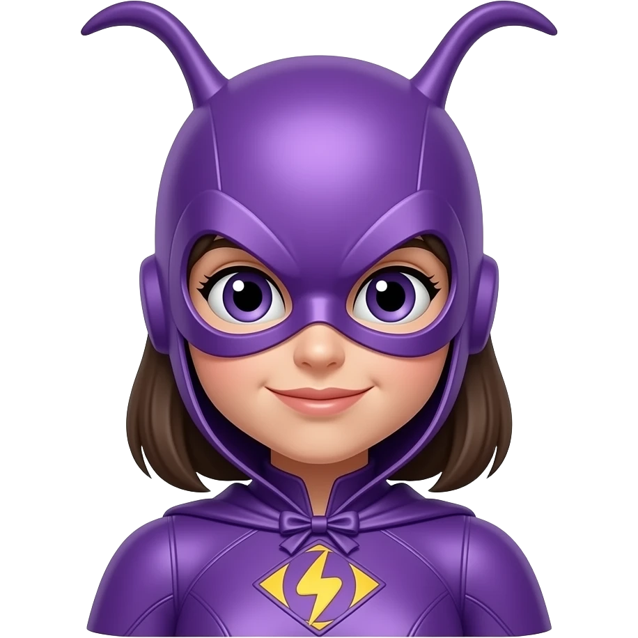 Purple ant superhero girl emoji