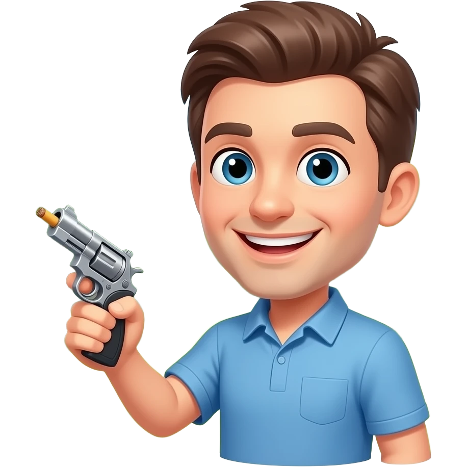 A emoji with sigarette pose like gun park emoji