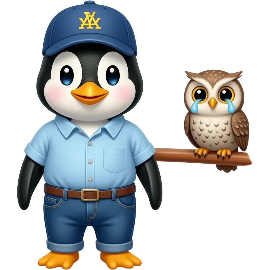 Ship 🐧🧢👔👖 great job little owl baby is crying Go to Valentine emoji