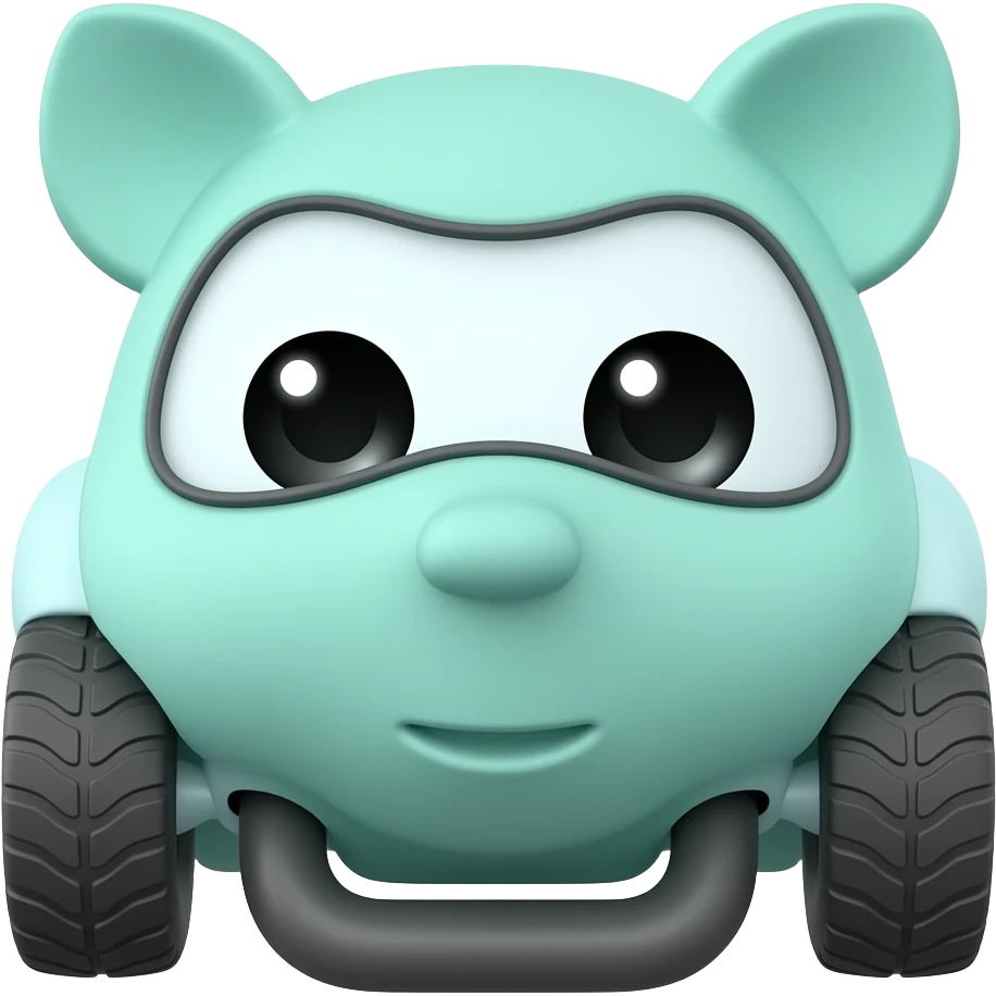 Mint buggy with wheels and ears emoji