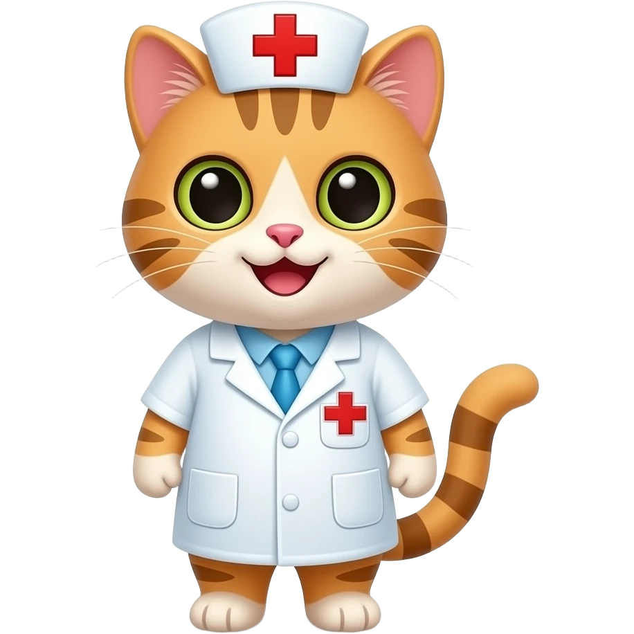 a happy cat dressed as a nurse emoji