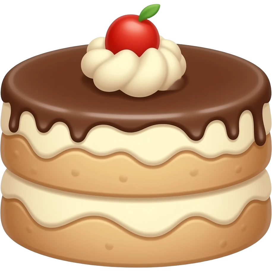 cartoonish tiramisu cake that looks more like a tiramisu cake emoji