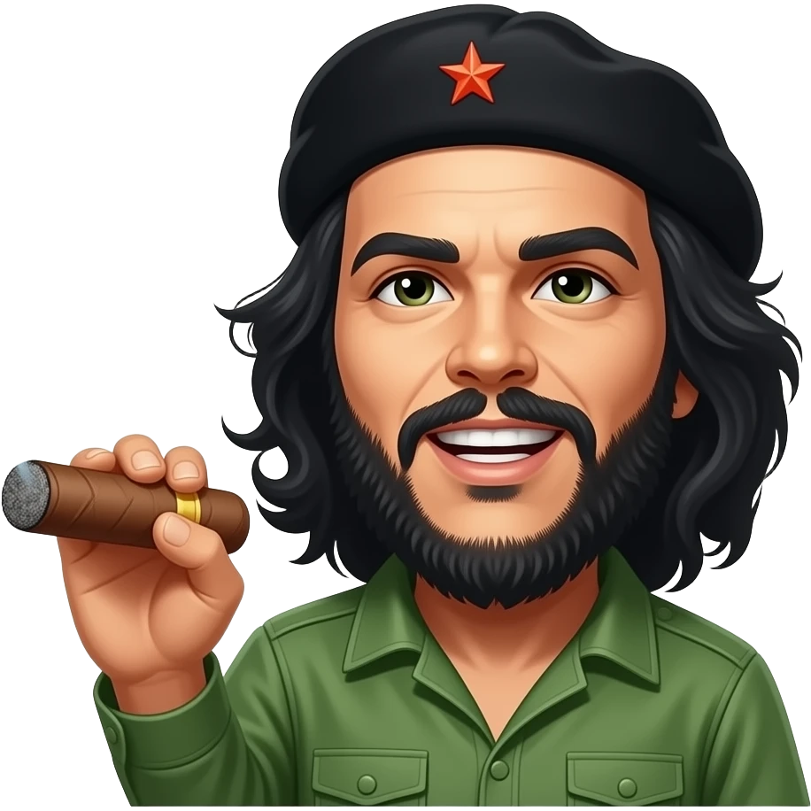 che guevara laugh big cigar hand emoji