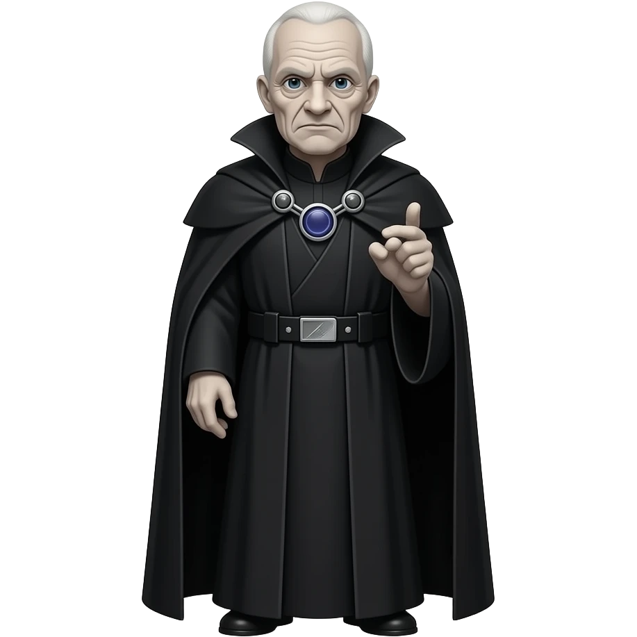 Full Length body Realistic Darth Sidious, old, wrinkled, gray skin emoji