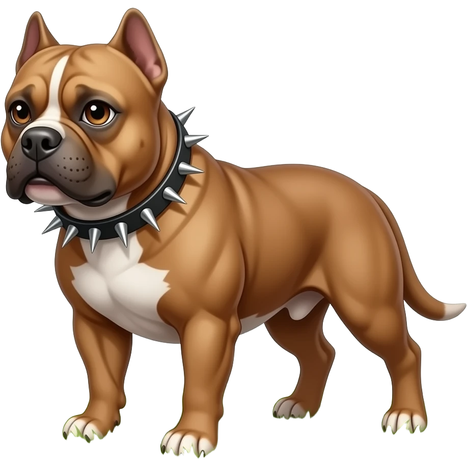 a pitbull with a spiked collar emoji