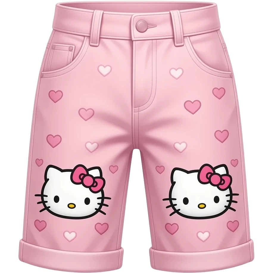 Cute pants with hello kitty and love emoji