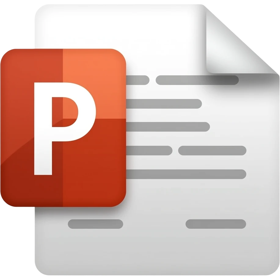 powerpoint file (white document with orange label with powerpoint logo) emoji