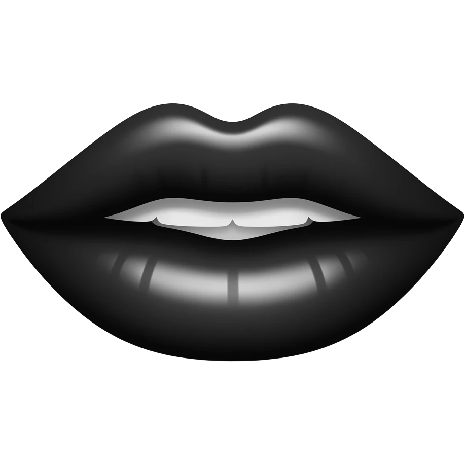Black colour only lips emoji