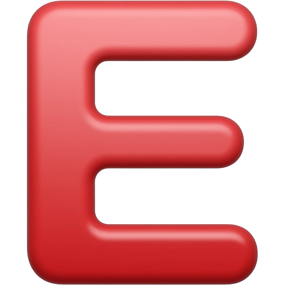 Red E emoji