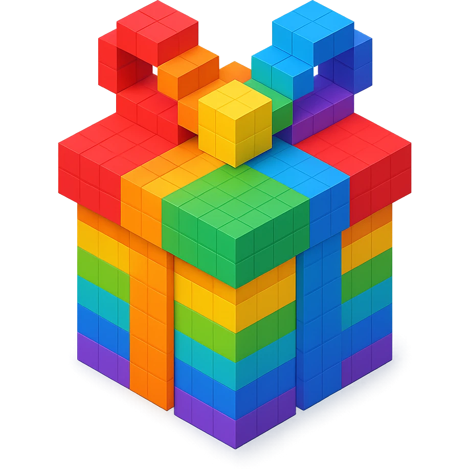 Rainbow gift emoji