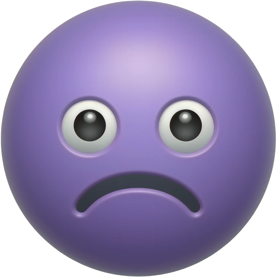 Disappointed Purple ball head 😒 emoji