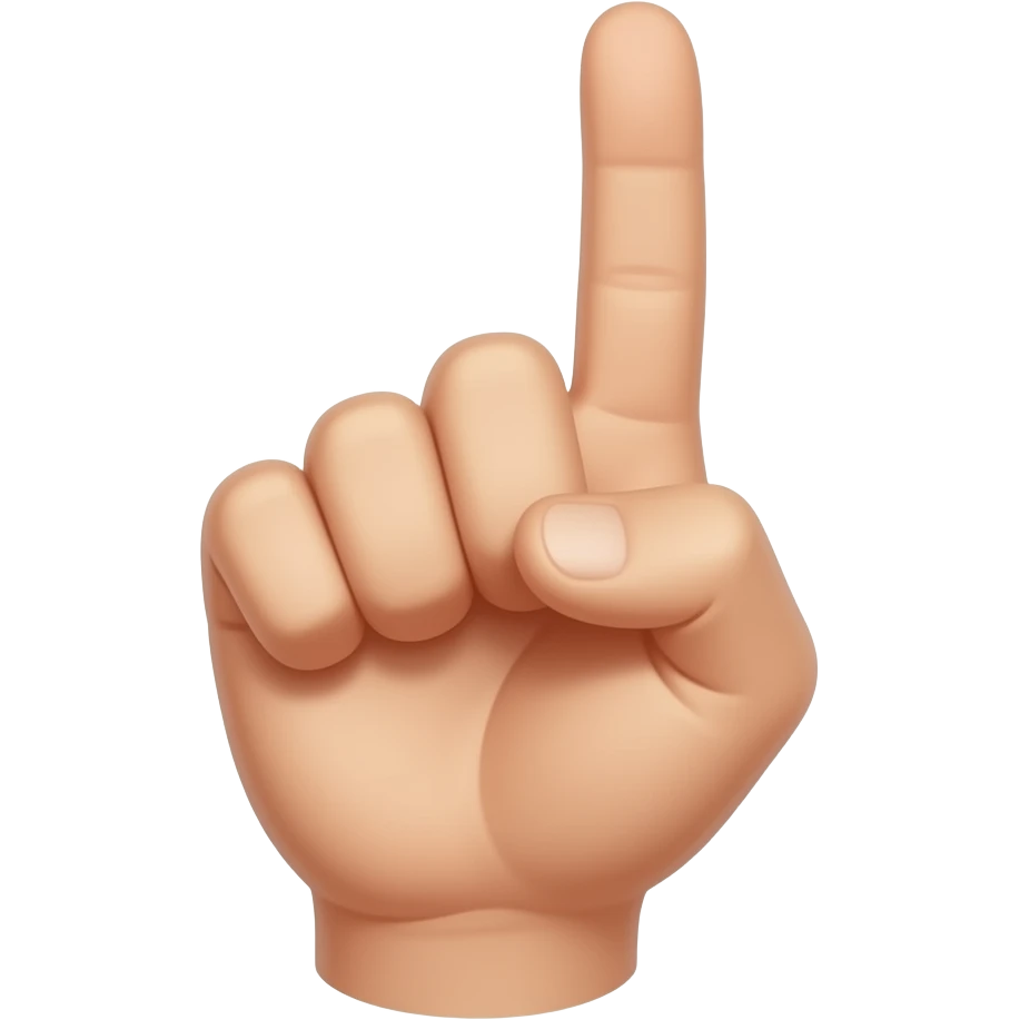 Mano de puño cerrada con solo el dedo de hasta la izquierda levantado emoji