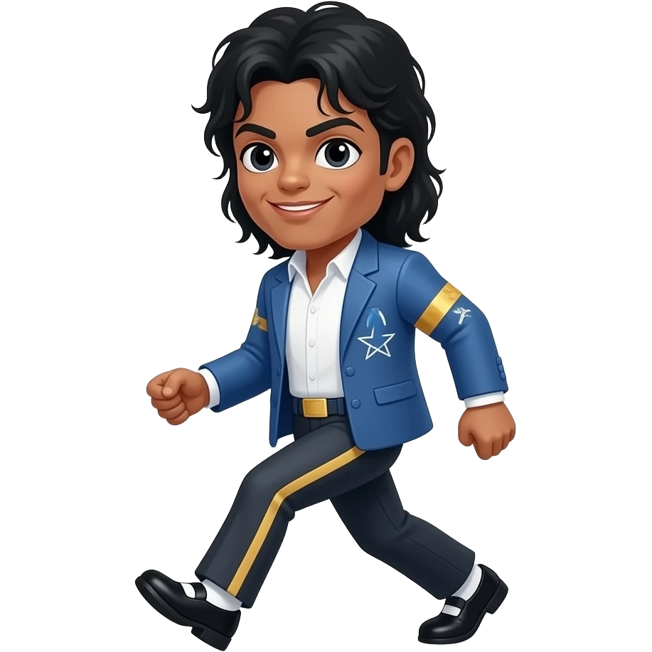 Yeeyee as text with animated cartoon Micheal Jackson moonwalking emoji