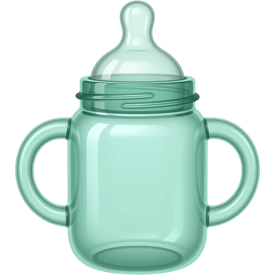 Mint baby bottle without handles emoji