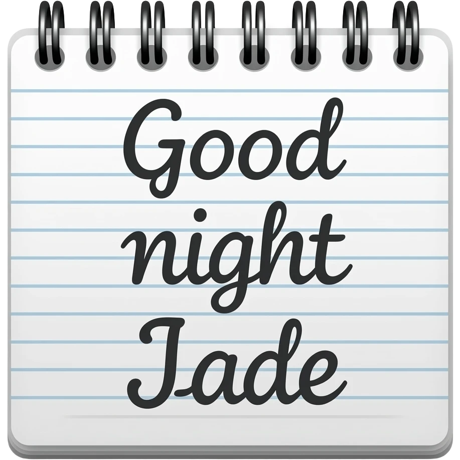 Do a notebook where it's "Good night Jade" emoji