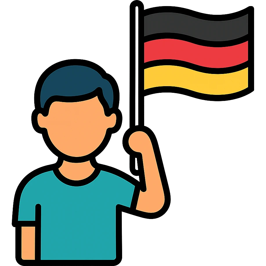 A person holding a black, yellow, and red flag emoji