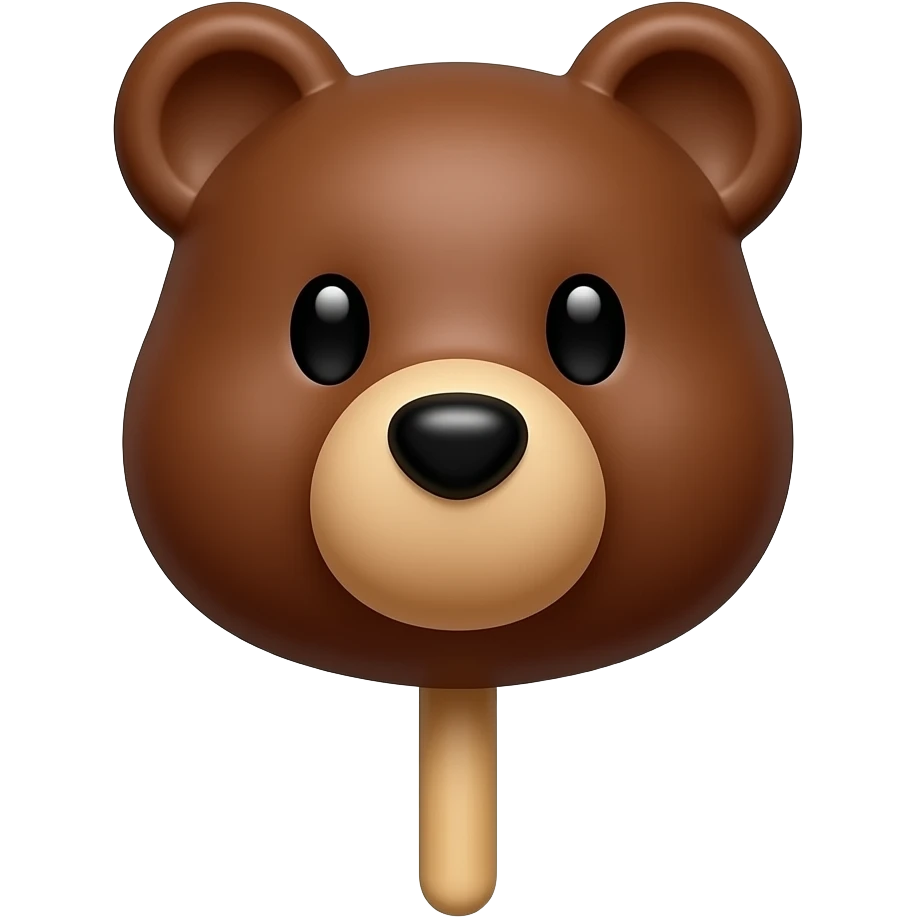 Brown Bear lollipop emoji