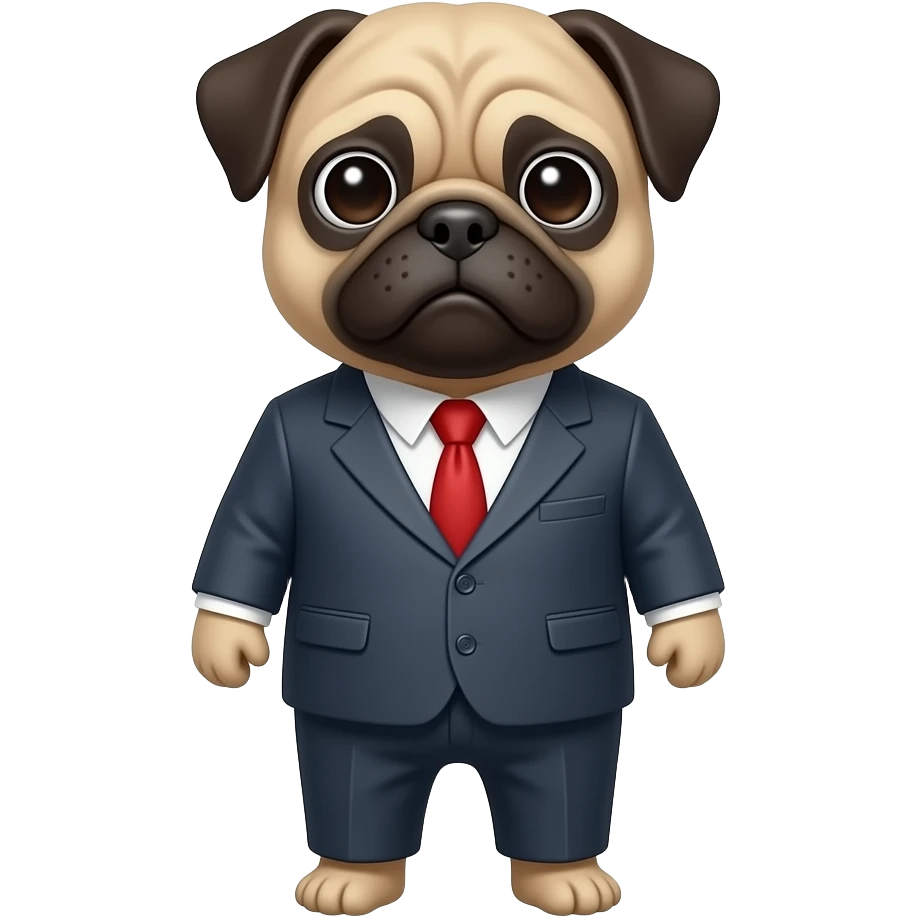 Pug con traje emoji