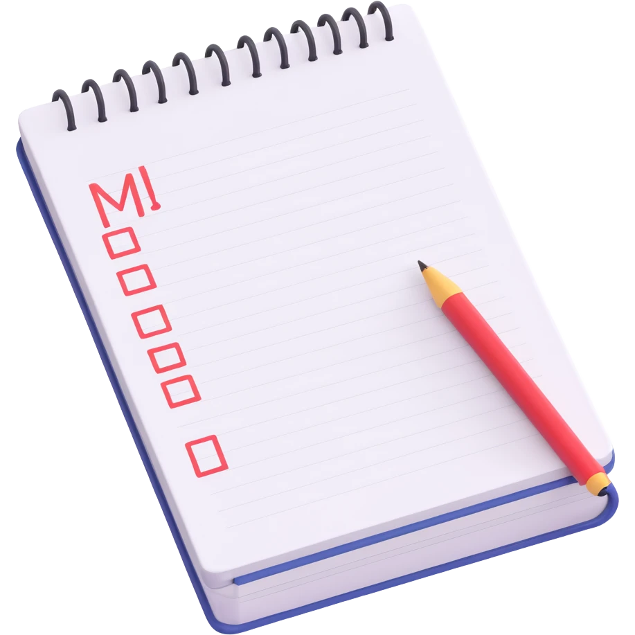a notebook with homework and bad mark emoji