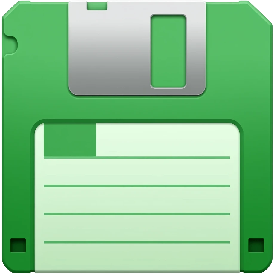 Green #C8FF4D diskette emoji