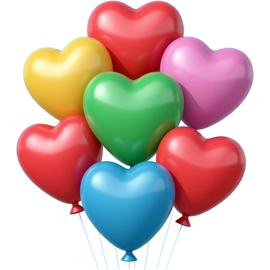 colorful heart balloons emoji