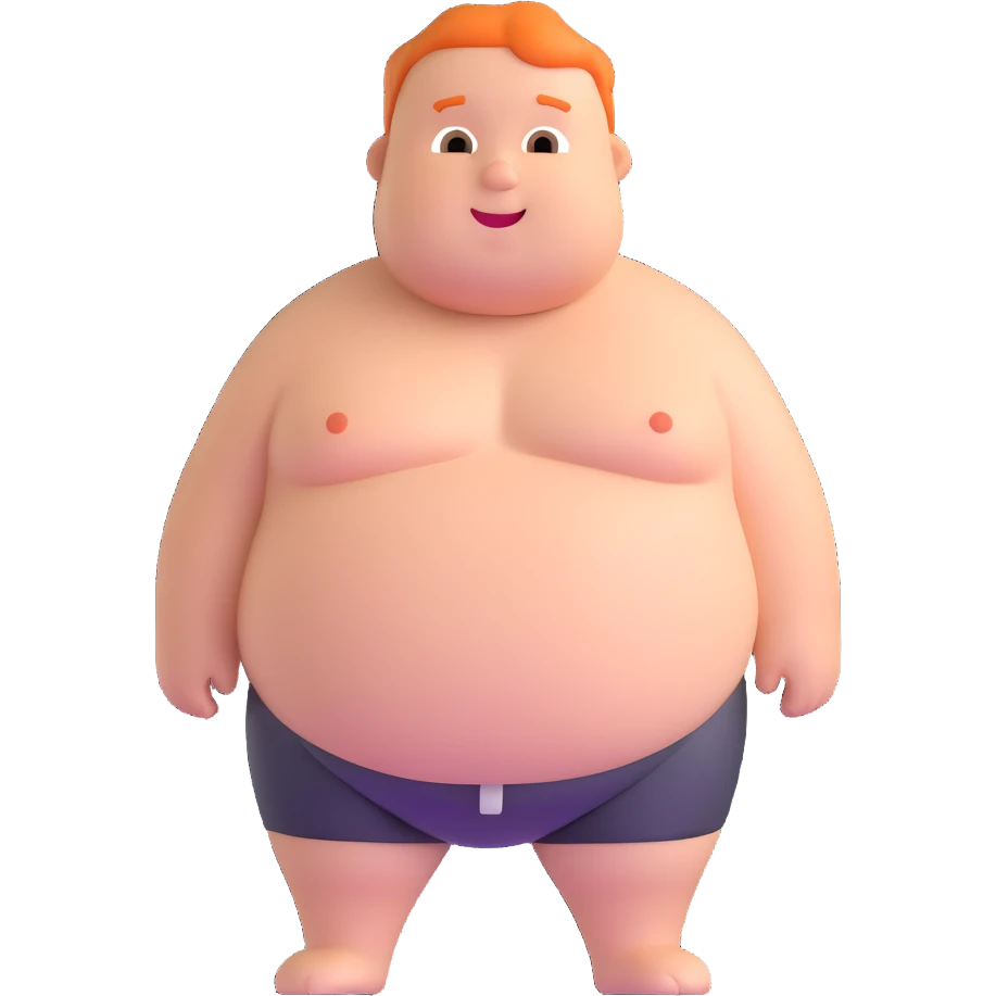 chubby shirtless character emoji