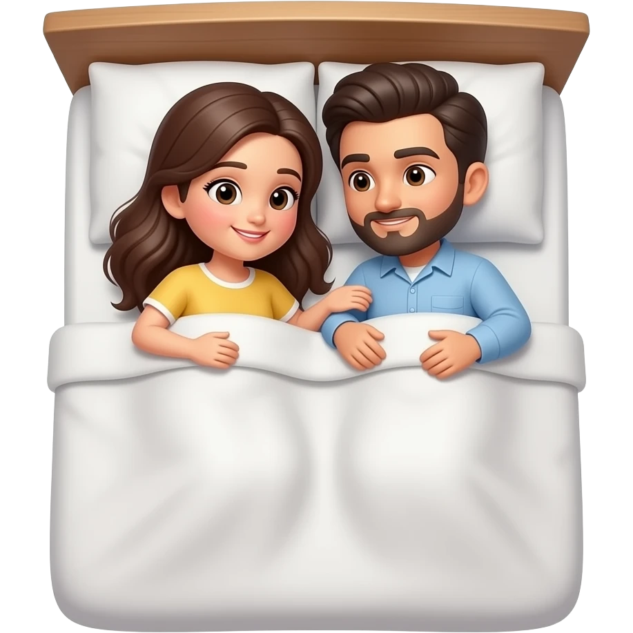 بدون ملابساريد ايموجي بنت وولد على السرير يبوسو بعضهم كورين emoji