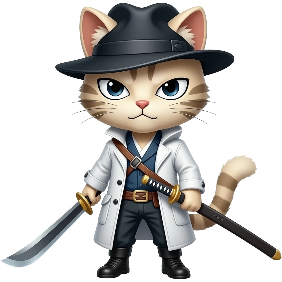 Please design a cat character based on Law from One Piece, referencing ...