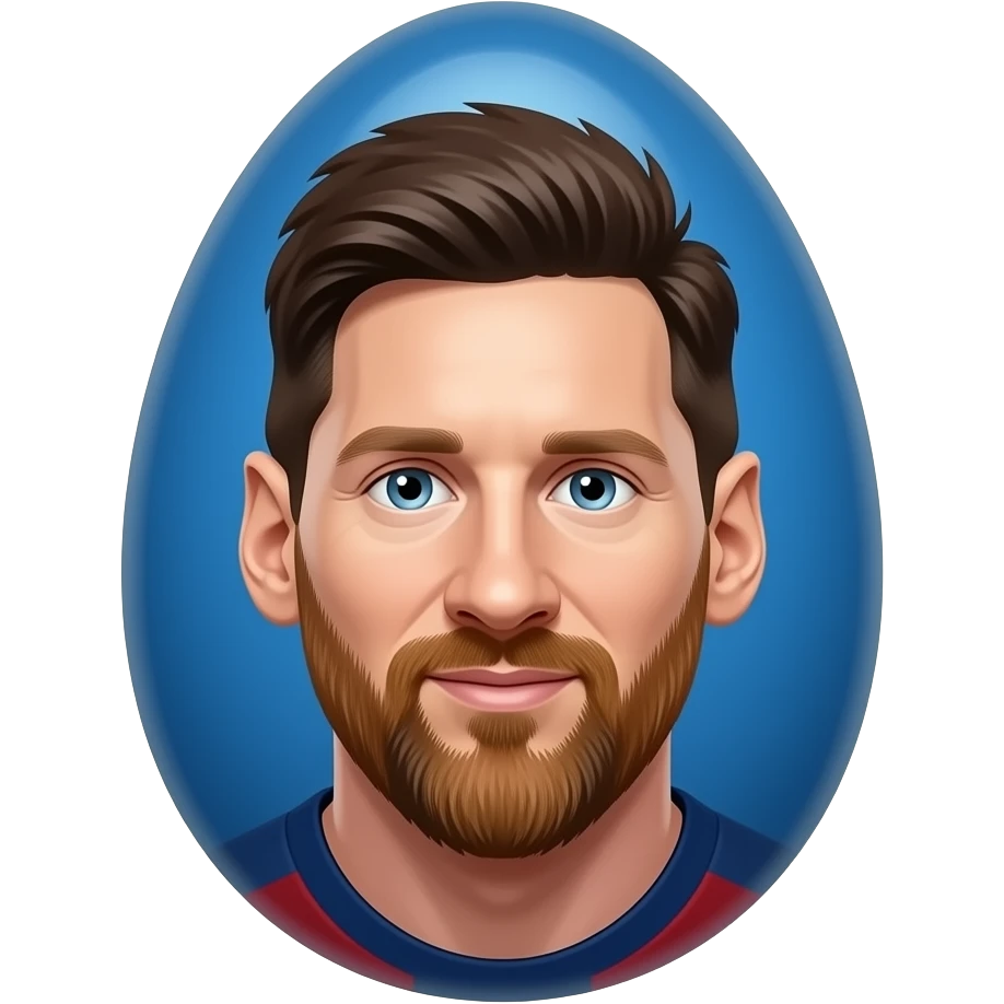 Blue messi face color egg emoji