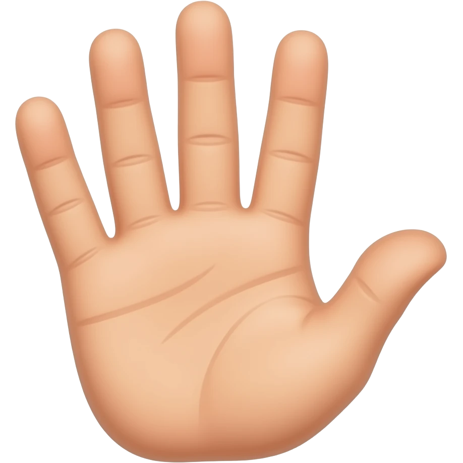 hand with four fingures. one thumb emoji