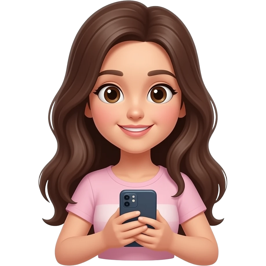 girl sit-down camote and hand mobile phone emoji