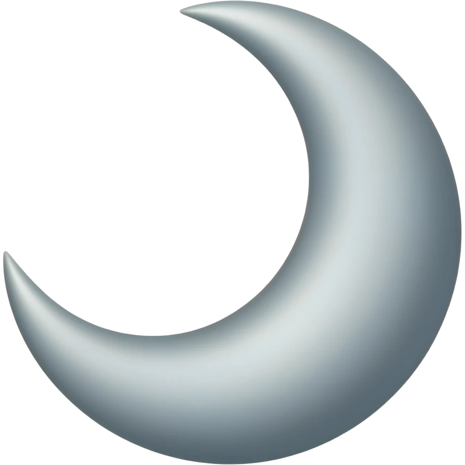 silver colored crescent moon emoji