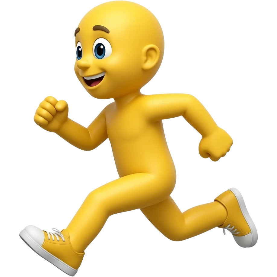 I need a yellow smiling emoji running and moving his legs emoji