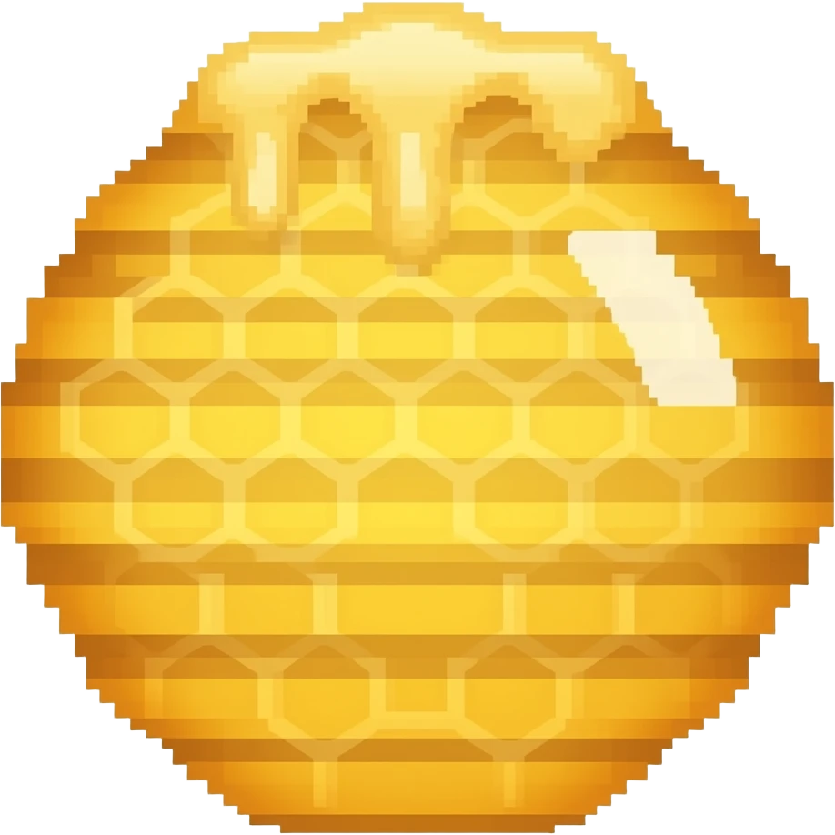 pixel honey with honeycomb emoji