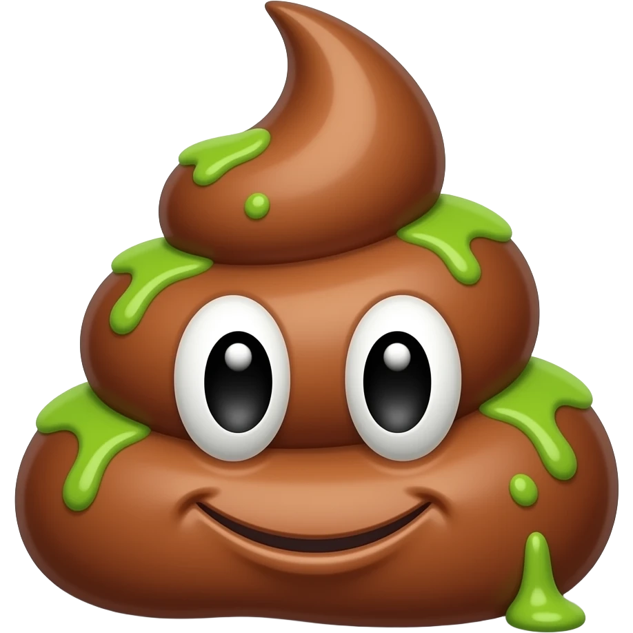 Red poop with green stuff in it I don’t know what emoji