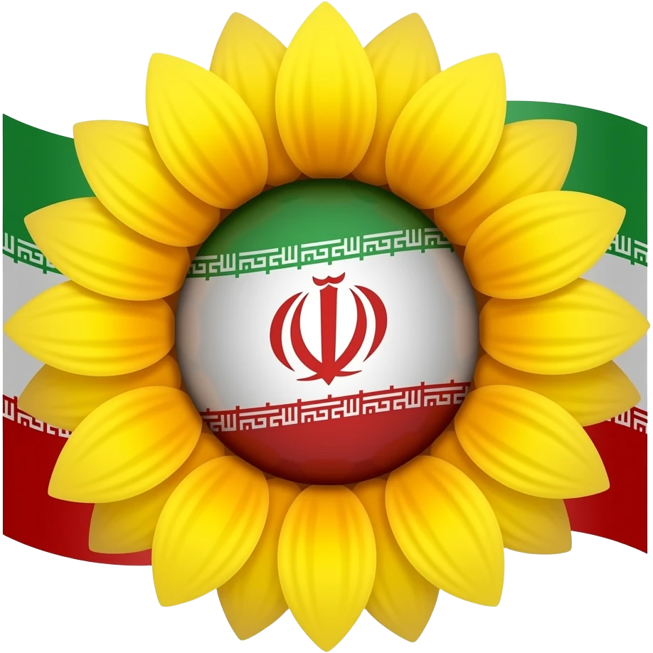 ایموجی پرچم شیرو خورشیدکه پشتش پرچم ایران باشه بساز emoji