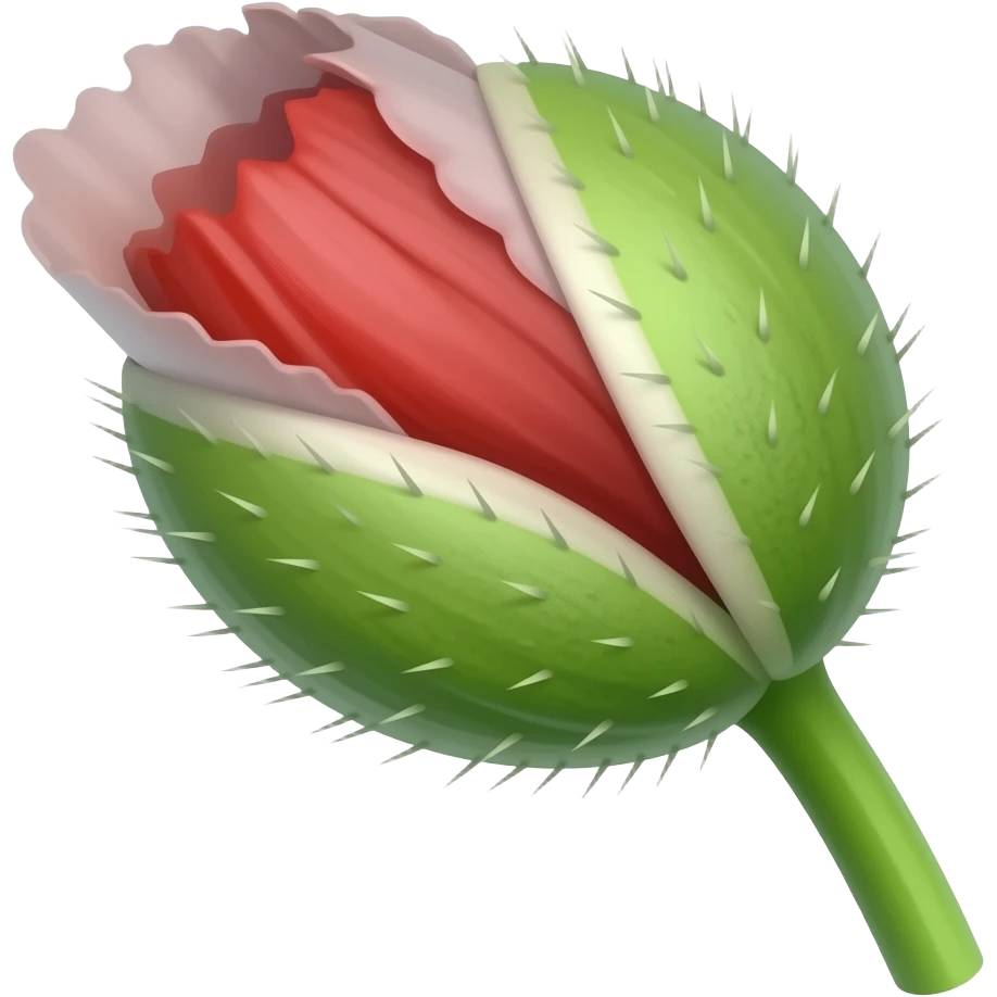 нарисуй  бутон мака на стебле emoji