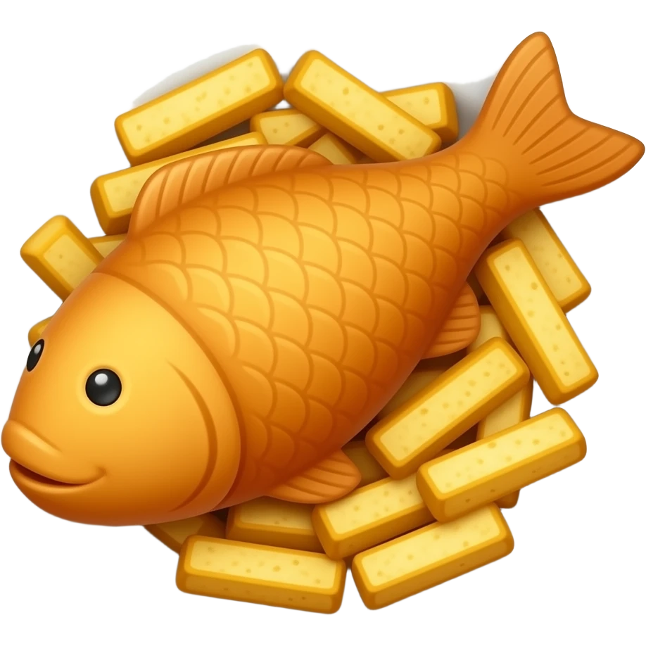 fish and chips on plate emoji