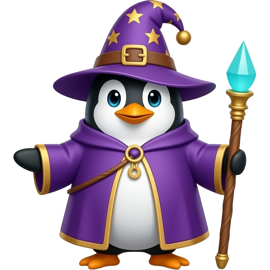 Penguin Wizard emoji