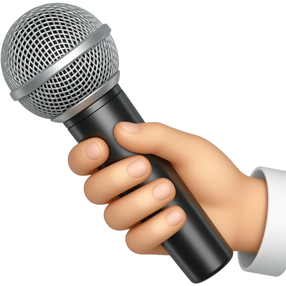 A hand-held wireless mic, mic only emoji