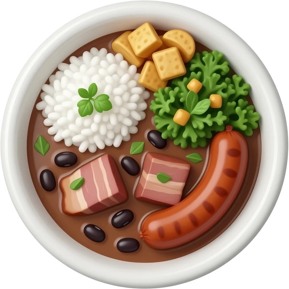 iOS emoji, Brazilian feijoada: black bean stew with pork and sausage ...