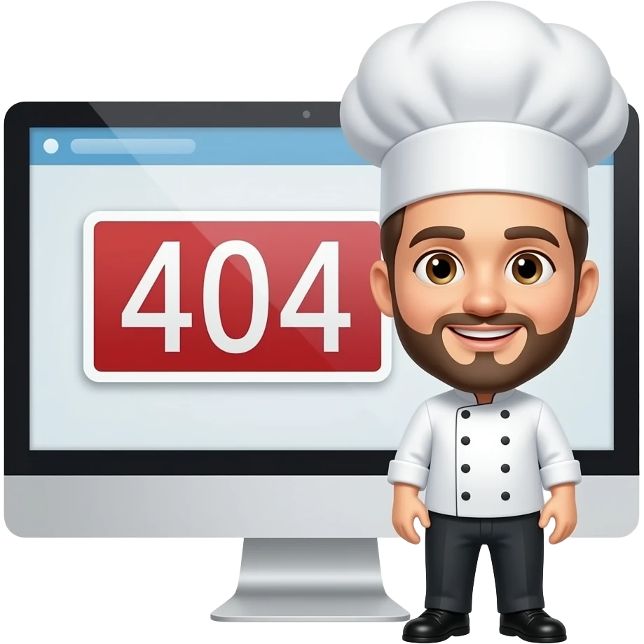 page not found chef emoji