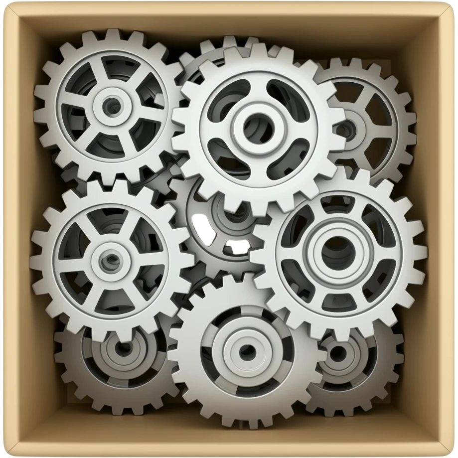 a regular box with many gears in it emoji