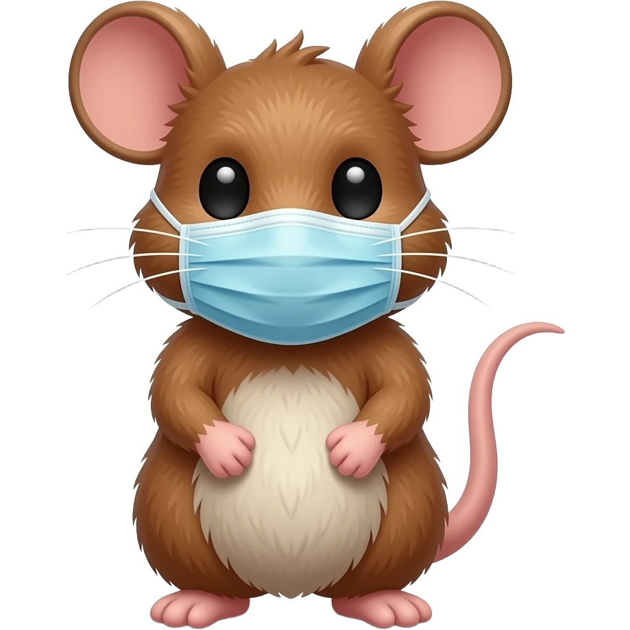 rat wearing medical mask emoji