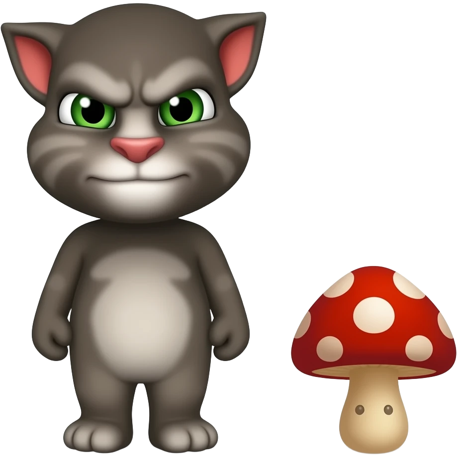 Talking Tom 💭😡 oh my God 🍄 I am yum yum yum tast ❗❗❗ emoji