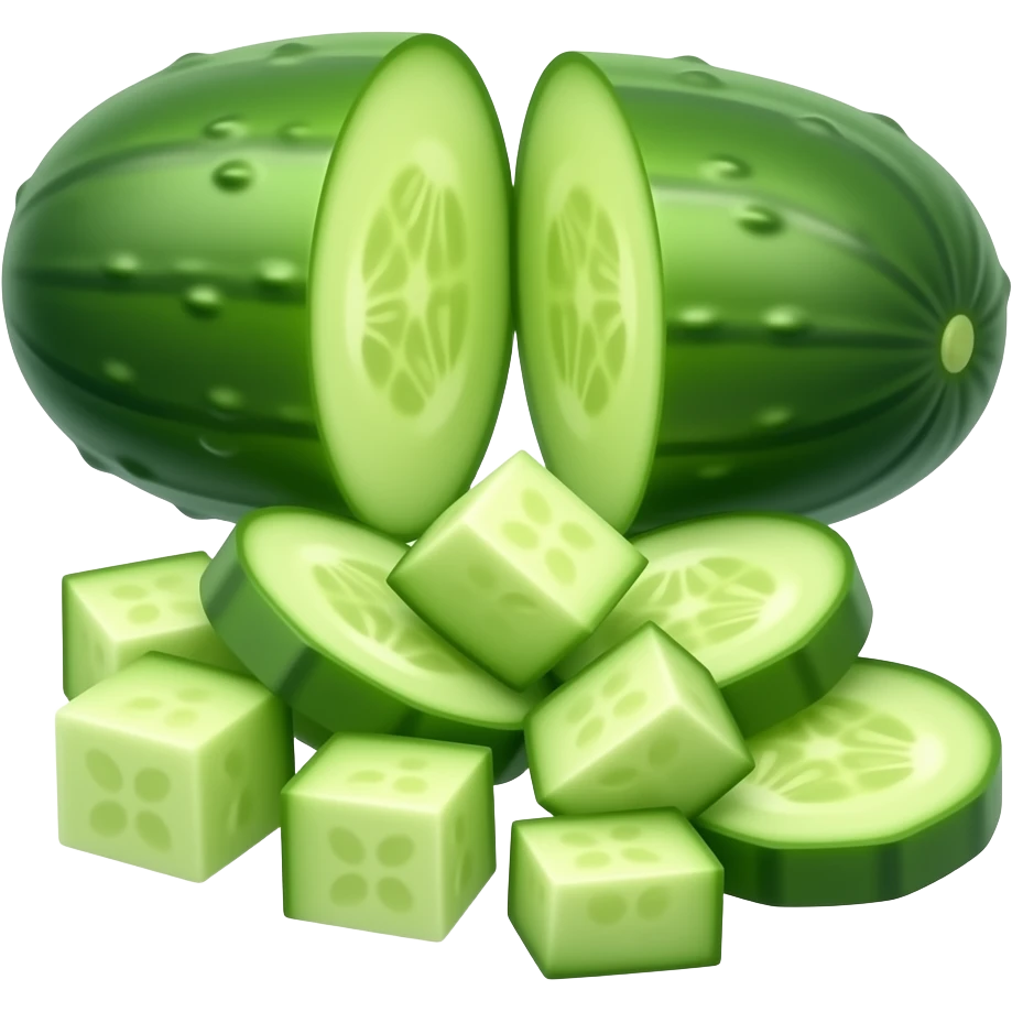slightly incised whole and cucumber Chopped emoji